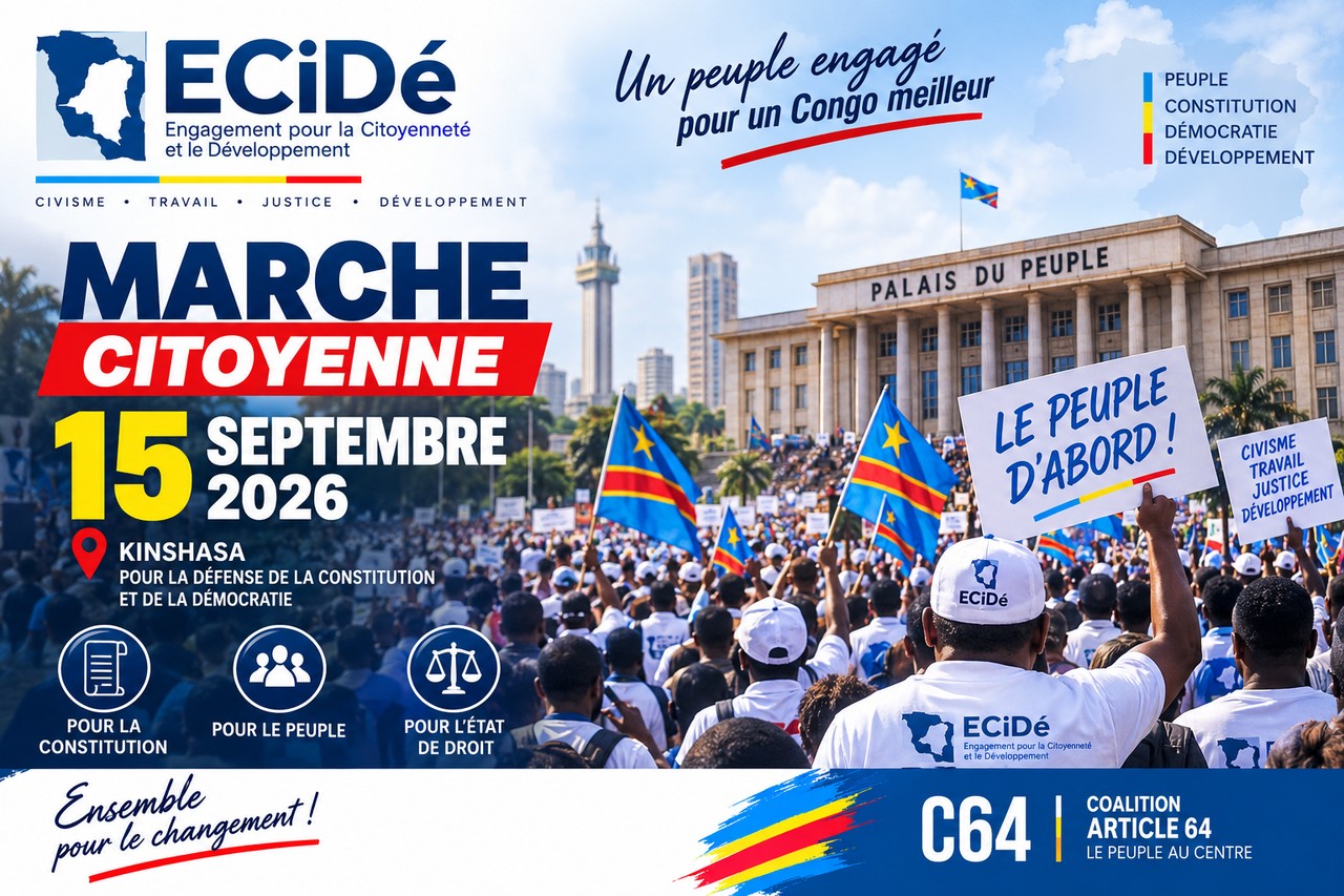 Kinshasa : la C64 confirme sa mobilisation du 15 septembre après un accord sur le nouvel itinéraire