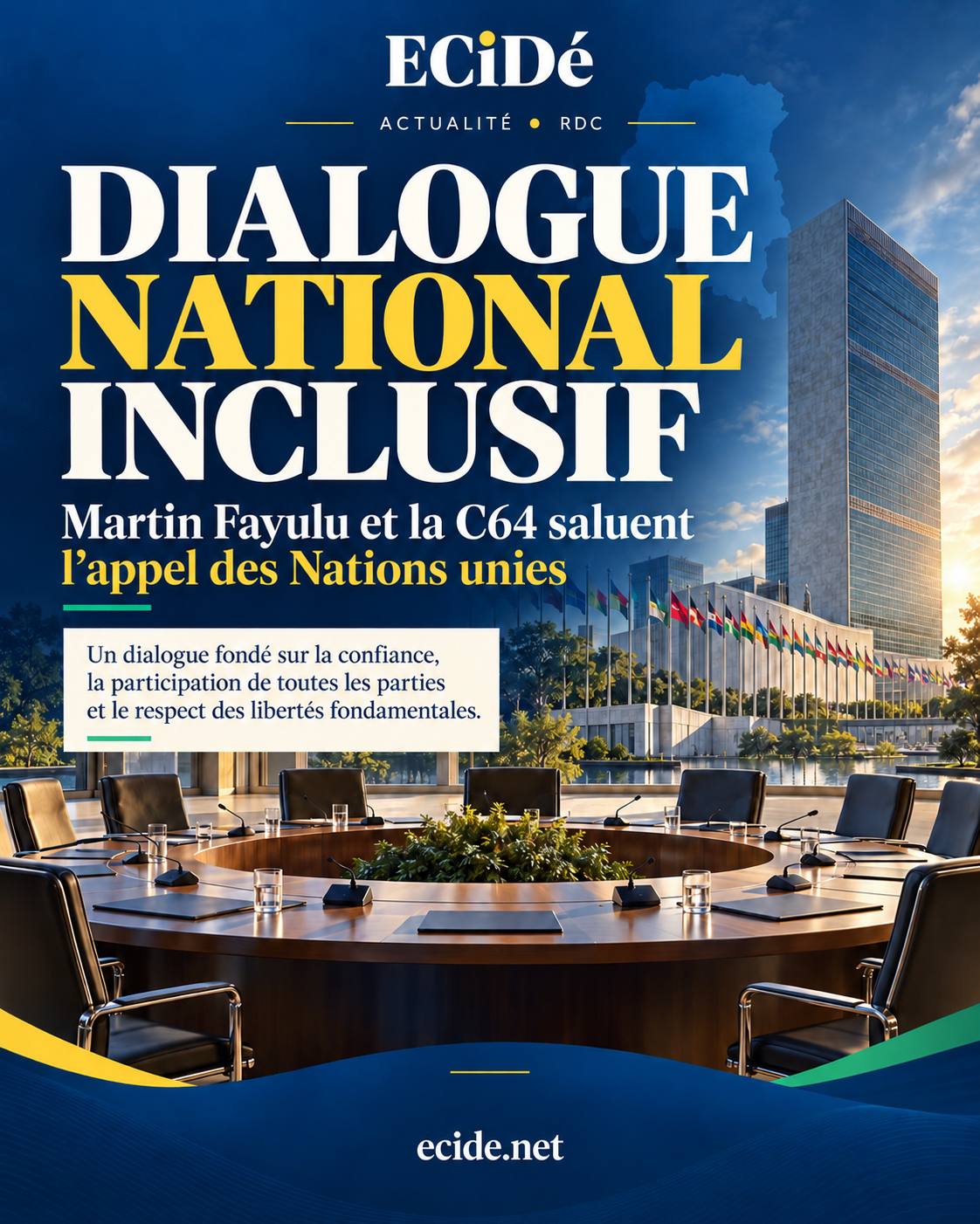 Dialogue national en RDC : Martin Fayulu et la C64 saluent l’appel des Nations unies